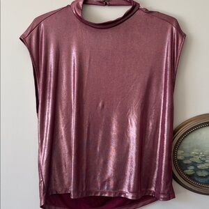 Anthropologie Shimmering Rose Sleeveless Blouse